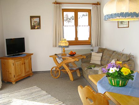 Wohnzimmer der Ferienwohnung 1 im Haus Krennwies